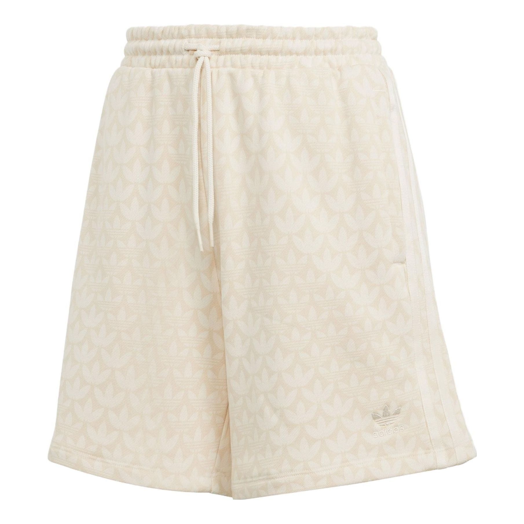 (WMNS) adidas originals Trefoil Monogram Shorts 'Beige' IJ6000 sold by KicksCrew