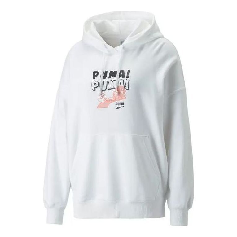 (WMNS) Puma Downtown Oversized Graphic Hoodie 'White' 537633-02 sold by KicksCrew