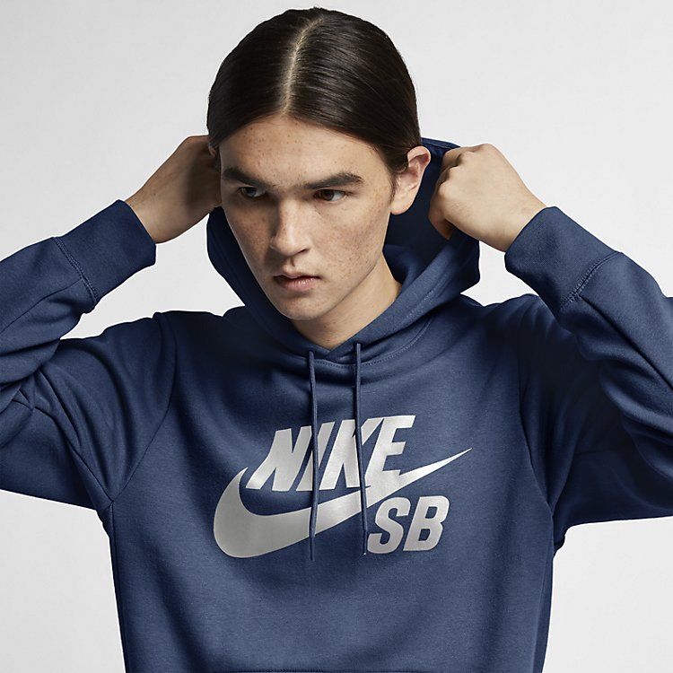 Nike SB Icon Hoodie 'Mystic Navy Vast Grey' AJ9733-469 sold by KicksCrew product image thumbnail 4