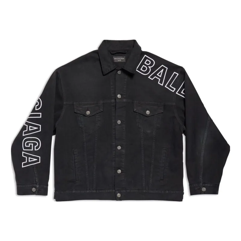 Balenciaga Outline Large Fit Jacket 'Black' 767949TNW111672 sold by KicksCrew