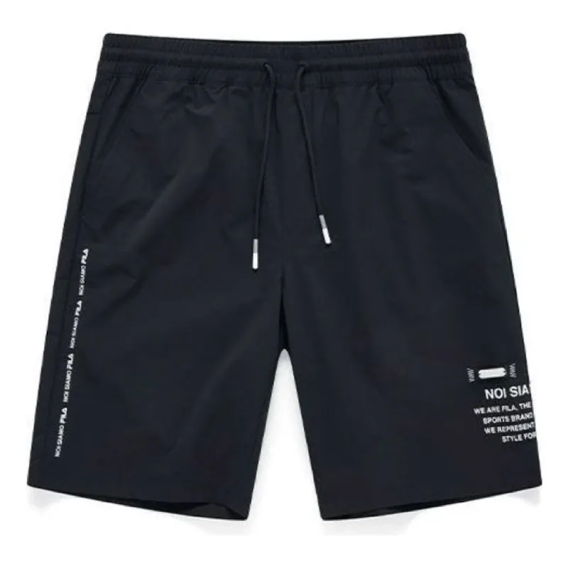 FILA FUSION Letter Printed Casual Woven 5-Inch Shorts 'Black' T11M121804F-BK sold by KicksCrew