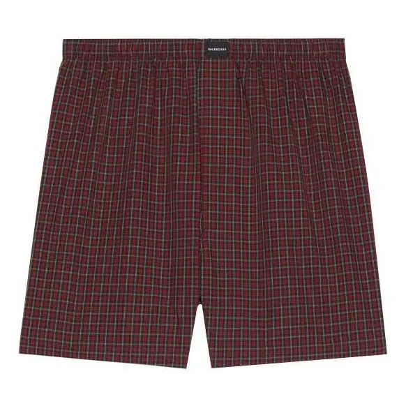 Balenciaga Micro Tartan-Print Boxer Short 'Red' 6584004A8B76464 sold by KicksCrew