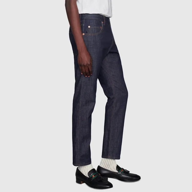 Gucci Tapered Washed Jeans 'Dark Blue Denim' 408637-XDBBS-4100 sold by KicksCrew product image thumbnail 4