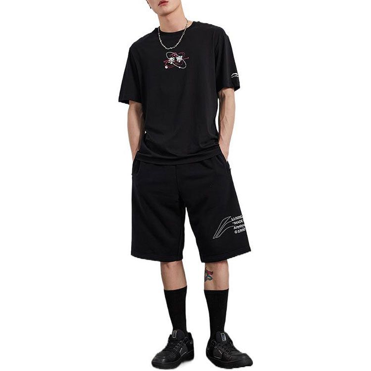 Li-Ning Graphic Loose Fit Short Sleeve T-shirt 'Black' AHSR153-1 sold by KicksCrew product image thumbnail 3