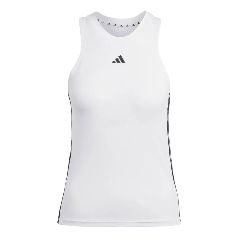 (WMNS) adidas Aeroready Train Essentials Regular 3-Stripes Tank Top Asia Sizing 'White black' HT9514 sold by KicksCrew