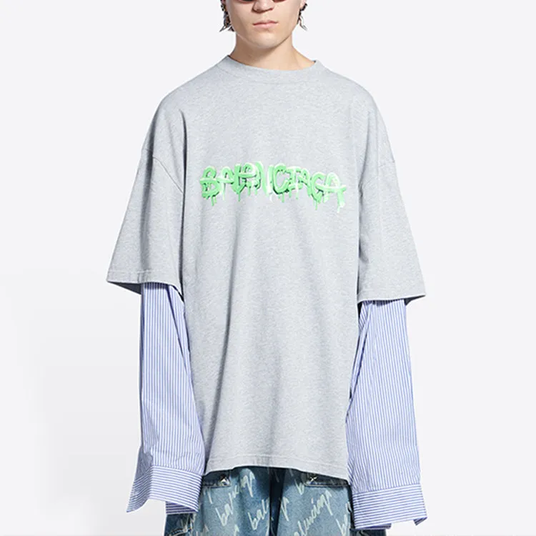 Balenciaga Slime Logo Layered T-Shirt 'Grey' 671401TLVF11203 sold by KicksCrew product image thumbnail 5