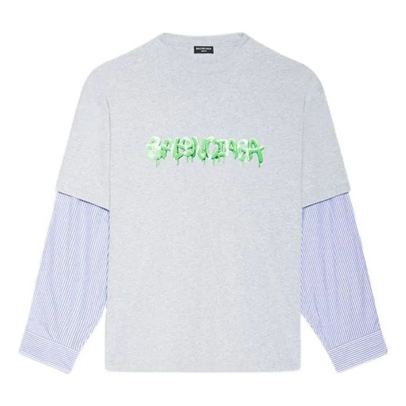 Balenciaga Slime Logo Layered T-Shirt 'Grey' 671401TLVF11203 sold by KicksCrew