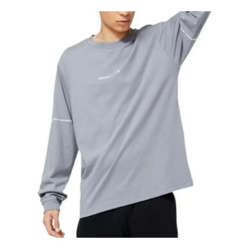 New Balance Essentials Graphic Long Sleeve T-shirt 'Grey' MT23518-GNM sold by KicksCrew