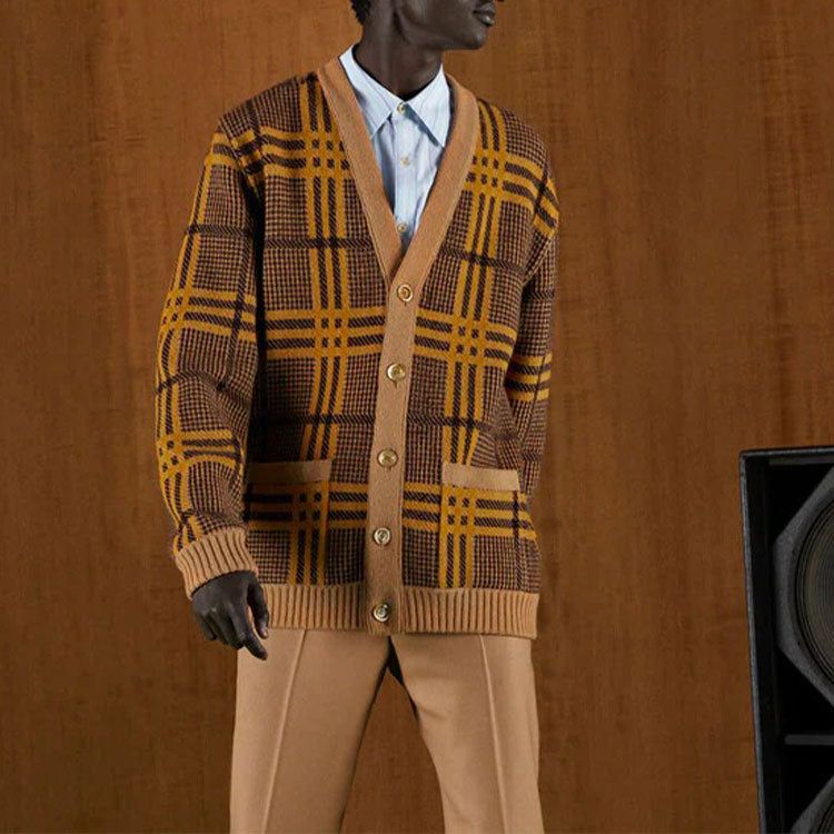 Gucci Reversible Wool Knit Cardigan 'Brown Yellow' 696576-XKCFX-2378 sold by KicksCrew product image thumbnail 2
