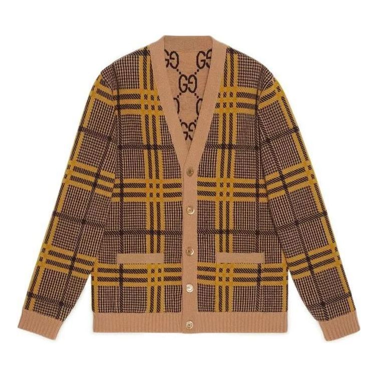Gucci Reversible Wool Knit Cardigan 'Brown Yellow' 696576-XKCFX-2378 sold by KicksCrew