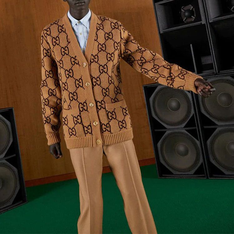 Gucci Reversible Wool Knit Cardigan 'Brown Yellow' 696576-XKCFX-2378 sold by KicksCrew product image thumbnail 4