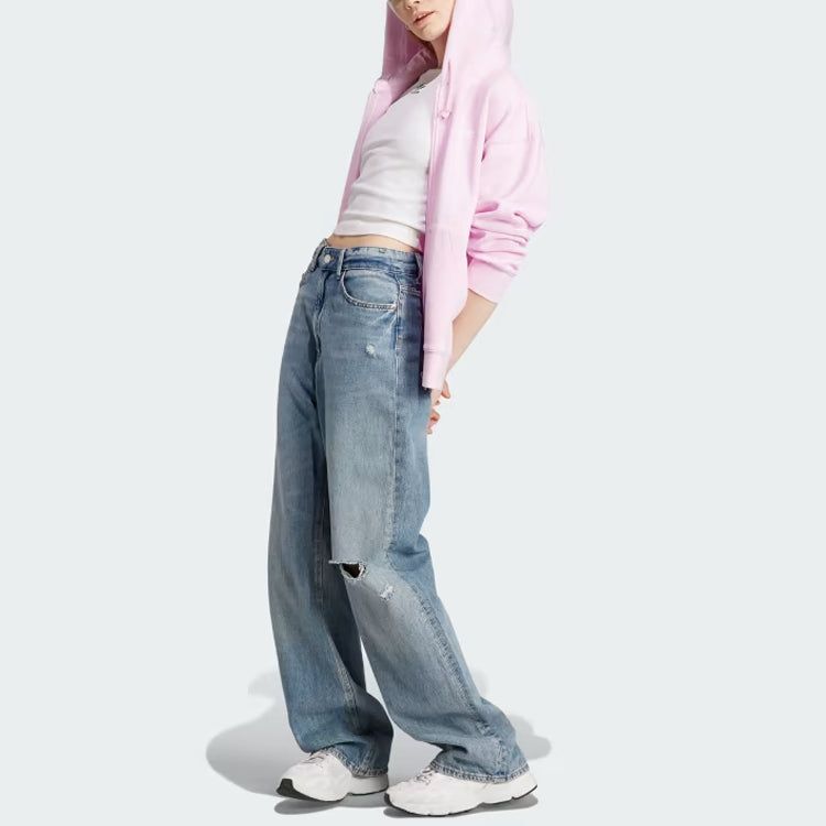 (WMNS) adidas Full-Zip Boyfriend Hoodie 'Pink' IK0484 sold by KicksCrew product image thumbnail 4