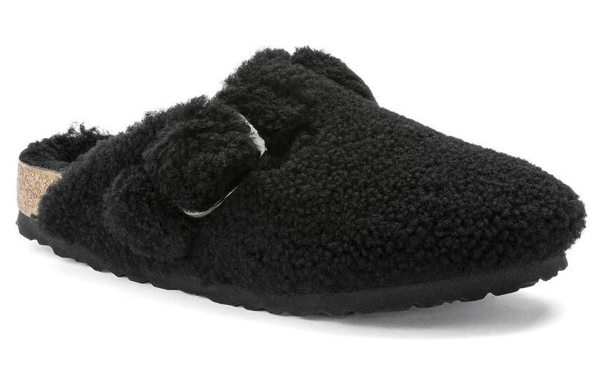 (WMNS) Birkenstock Boston Big Buckle Shearling Narrow Fit 'Black' 1025700 sold by KicksCrew product image thumbnail 2