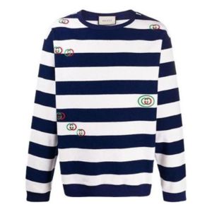 Gucci Striped Crewneck Jumper 'Navy White' 581969-XJBKQ-4759 sold by KicksCrew