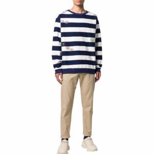 Gucci Striped Crewneck Jumper 'Navy White' 581969-XJBKQ-4759 sold by KicksCrew