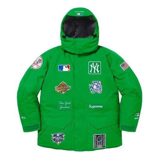Supreme x New York Yankees GORE-TEX 700-Fill Down Jacket 'Green White' SUP-FW21-384 sold by KicksCrew
