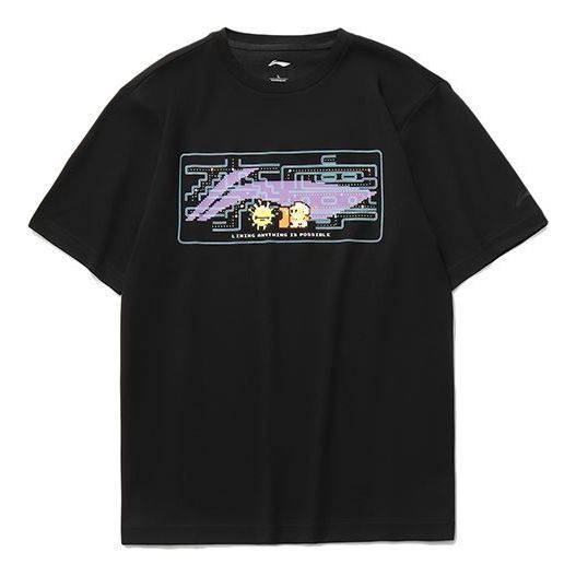 Li-Ning Big Logo Graphic T-shirt 'Black' AHSR340-12 sold by KicksCrew