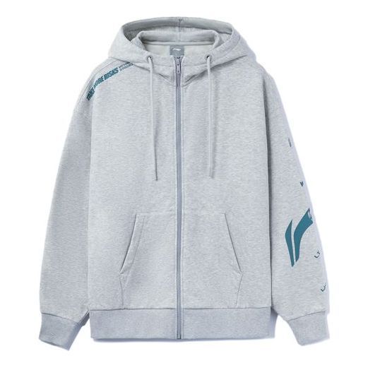 Li-Ning Graphic Hooded Jacket 'Grey' AWDRD34-5 sold by KicksCrew