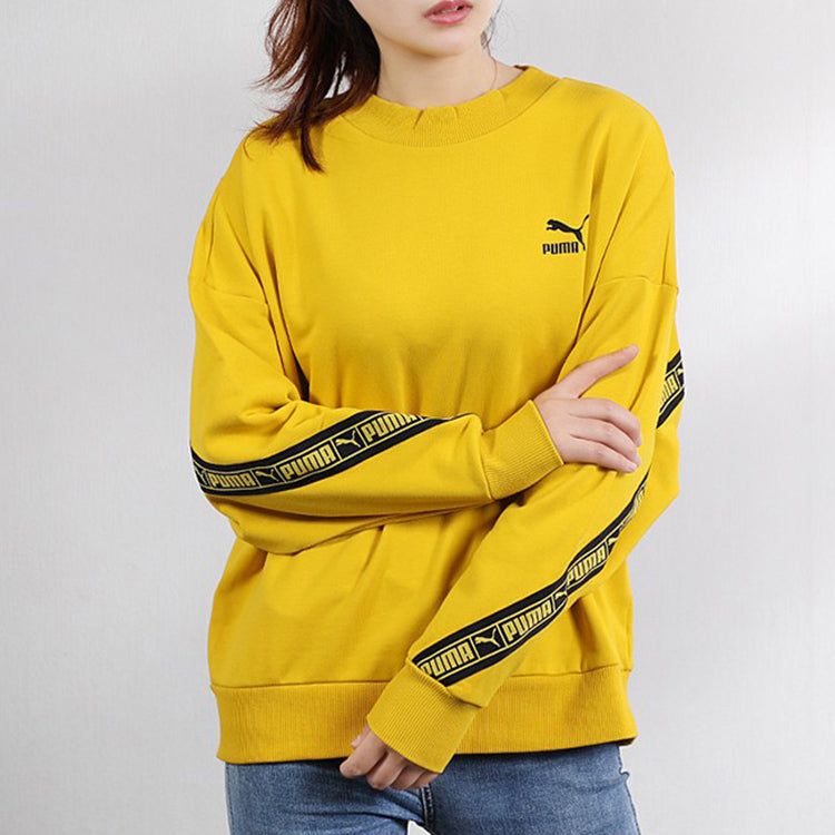 (WMNS) Puma Classic Tape Sweater 'Yellow Black' 596019-20 sold by KicksCrew product image thumbnail 3