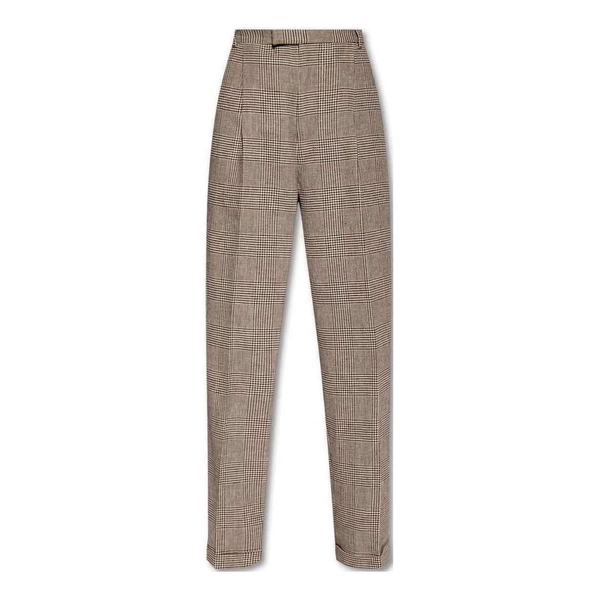 (WMNS) Gucci Checked Linen Cropped Trousers 'Brown' 703095-ZAA5R-2185 sold by KicksCrew