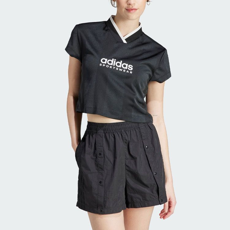 (WMNS) adidas Tiro Colorblock Crop T-Shirt 'Black' IB4758 sold by KicksCrew product image thumbnail 2