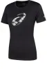 (WMNS) ASICS Spiral Graphic Short Sleeve T-Shirt Asia Sizing 'Performance Black' 2032D020-001 sold by KicksCrew