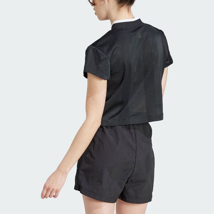 (WMNS) adidas Tiro Colorblock Crop T-Shirt 'Black' IB4758 sold by KicksCrew product image thumbnail 3