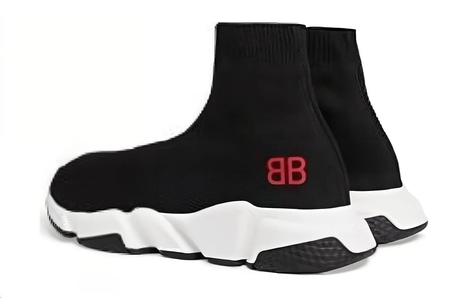 Balenciaga Speed Sneakers 'Black Knit with Red BB Logo' 514218W05G01000 sold by KicksCrew product image thumbnail 3