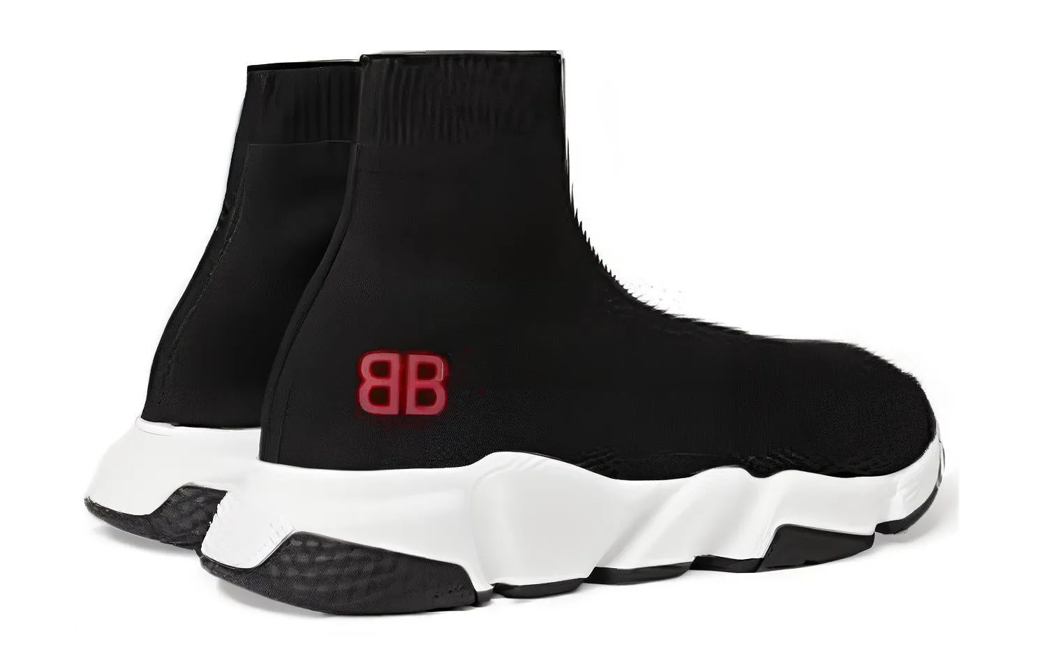 Balenciaga Speed Sneakers 'Black Knit with Red BB Logo' 514218W05G01000 sold by KicksCrew product image thumbnail 4