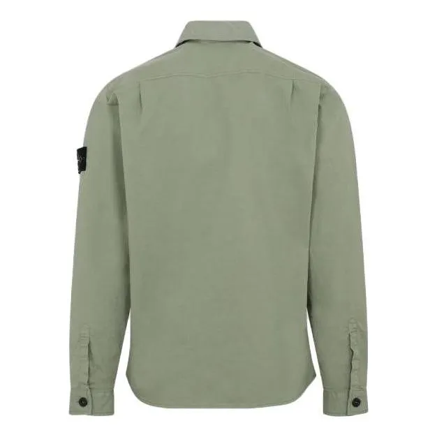 STONE ISLAND Wappen Patch Long Sleeve Shirt 'Green' 781511610-V0055 sold by KicksCrew product image thumbnail 2