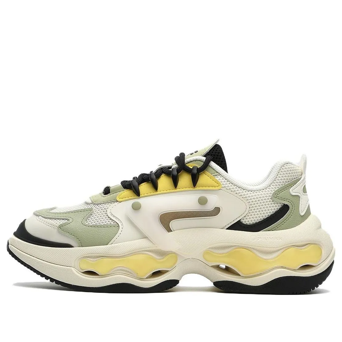 (WMNS) FILA FUSION NEBULA Sneakers 'White Yellow Green' T12W331105FAG sold by KicksCrew