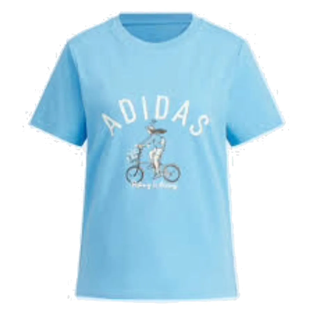 (WMNS) adidas Original T-Shirt Asia Sizing 'Blue' JN7771 sold by KicksCrew