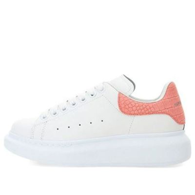 (WMNS) Alexander McQueen Oversized Sneaker 'Pink Embossed Suede Crocodile' 650788WHZ4K9648 sold by KicksCrew