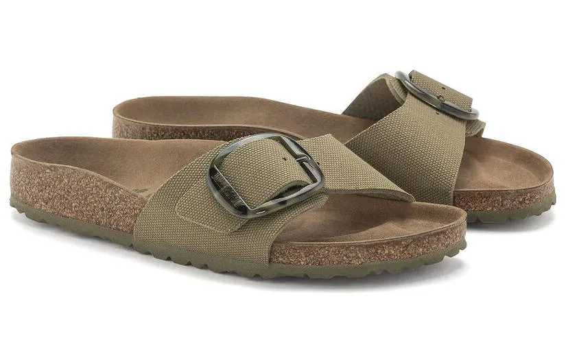 (WMNS) Birkenstock Madrid Vegan Big Buckle Textile Narrow Fit Sandals 'Faded Khaki' 1024108 sold by KicksCrew product image thumbnail 3
