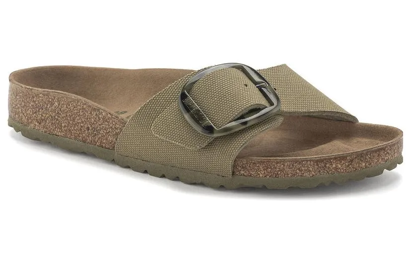 (WMNS) Birkenstock Madrid Vegan Big Buckle Textile Narrow Fit Sandals 'Faded Khaki' 1024108 sold by KicksCrew product image thumbnail 2