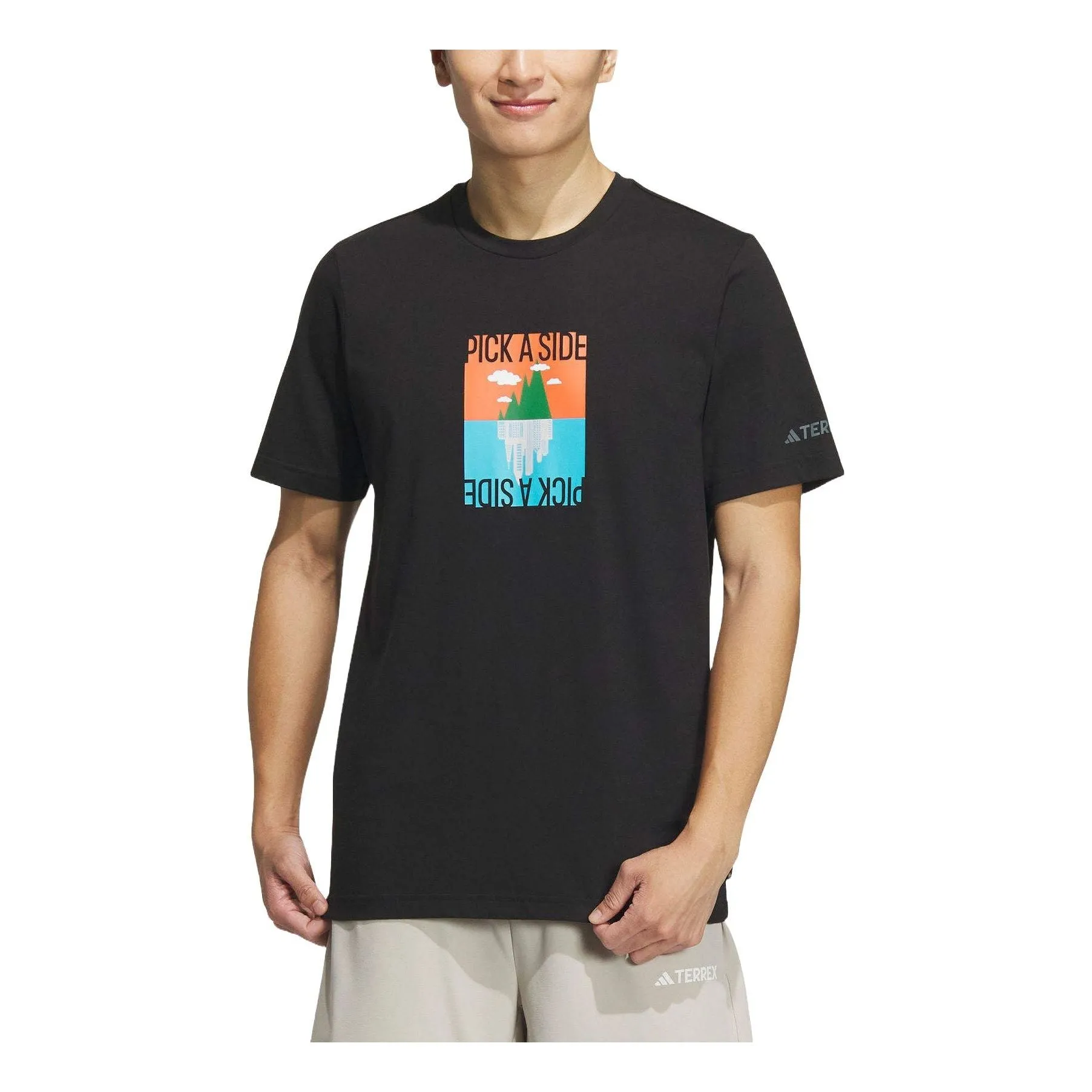 adidas Polygiene Graphic T-shirt Asia Sizing 'Black' IS0274 sold by KicksCrew