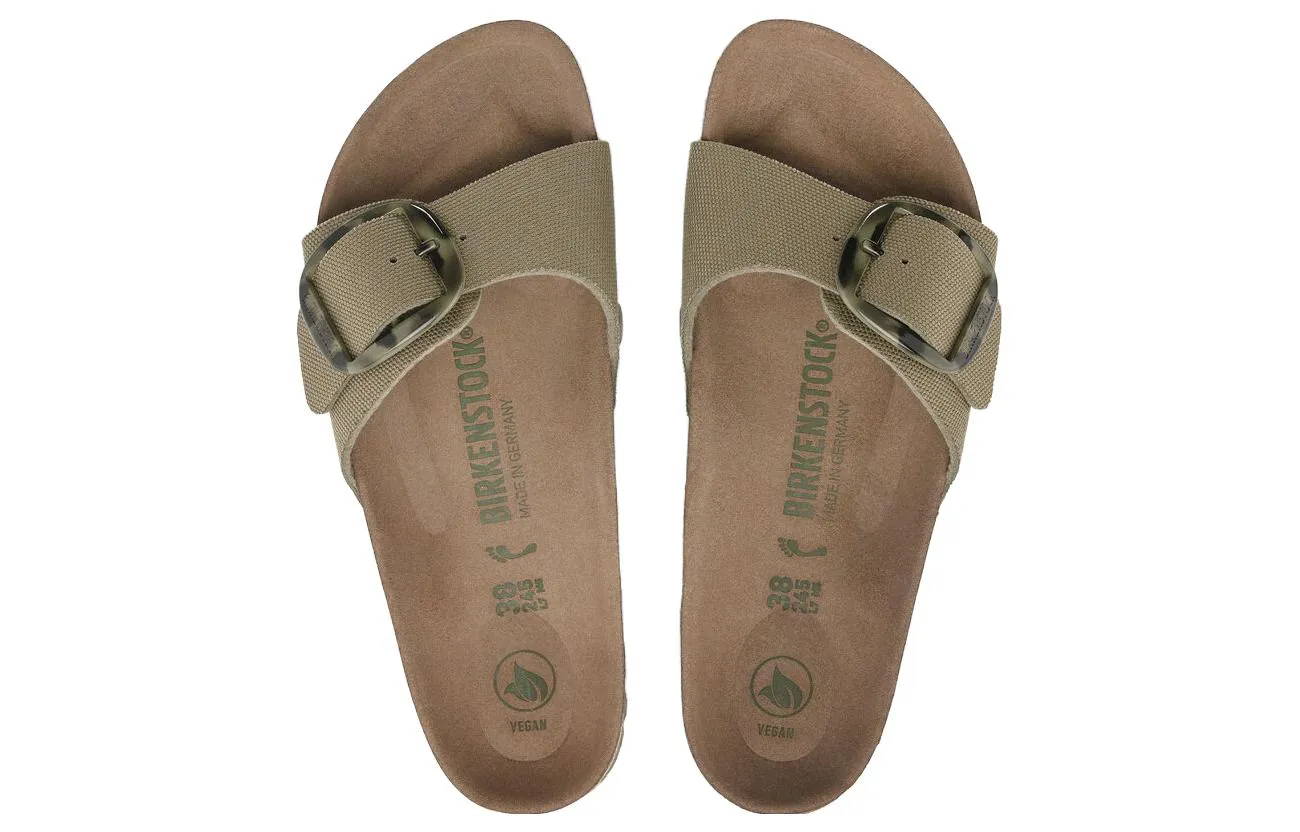 (WMNS) Birkenstock Madrid Vegan Big Buckle Textile Narrow Fit Sandals 'Faded Khaki' 1024108 sold by KicksCrew product image thumbnail 4