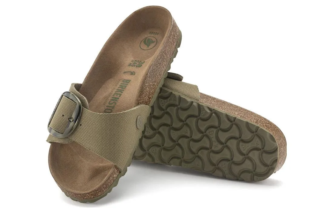 (WMNS) Birkenstock Madrid Vegan Big Buckle Textile Narrow Fit Sandals 'Faded Khaki' 1024108 sold by KicksCrew product image thumbnail 5