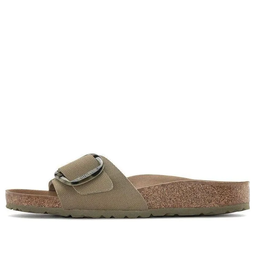 (WMNS) Birkenstock Madrid Vegan Big Buckle Textile Narrow Fit Sandals 'Faded Khaki' 1024108 sold by KicksCrew
