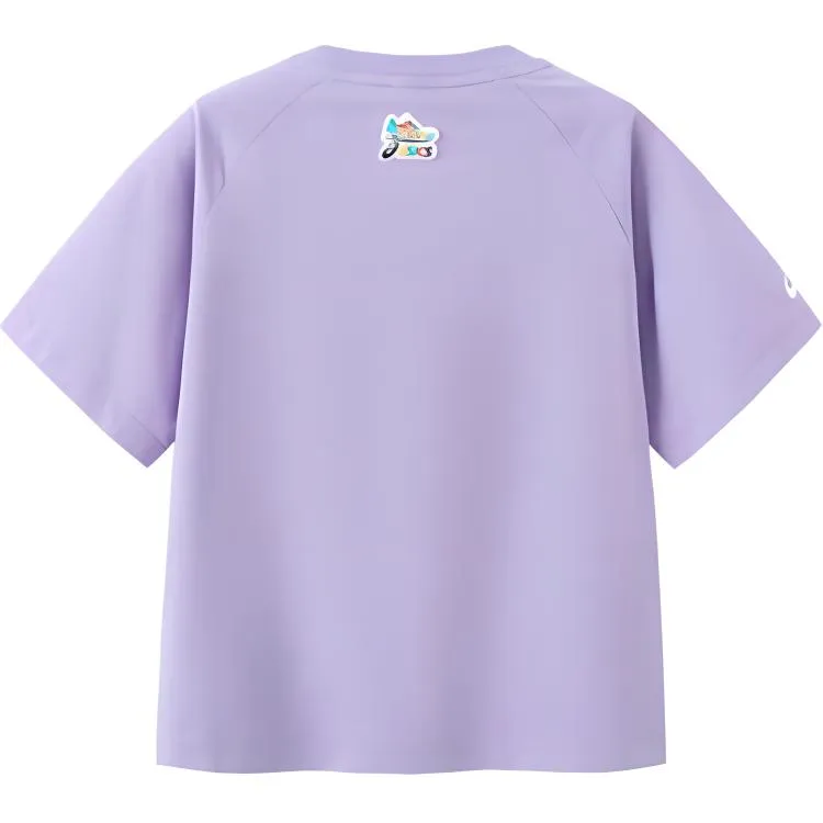 (GS) ASICS Logo Print T-shirt 'Purple' 332241173077-508 sold by KicksCrew product image thumbnail 2
