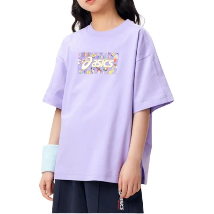 (GS) ASICS Logo Print T-shirt 'Purple' 332241173077-508 sold by KicksCrew product image thumbnail 5