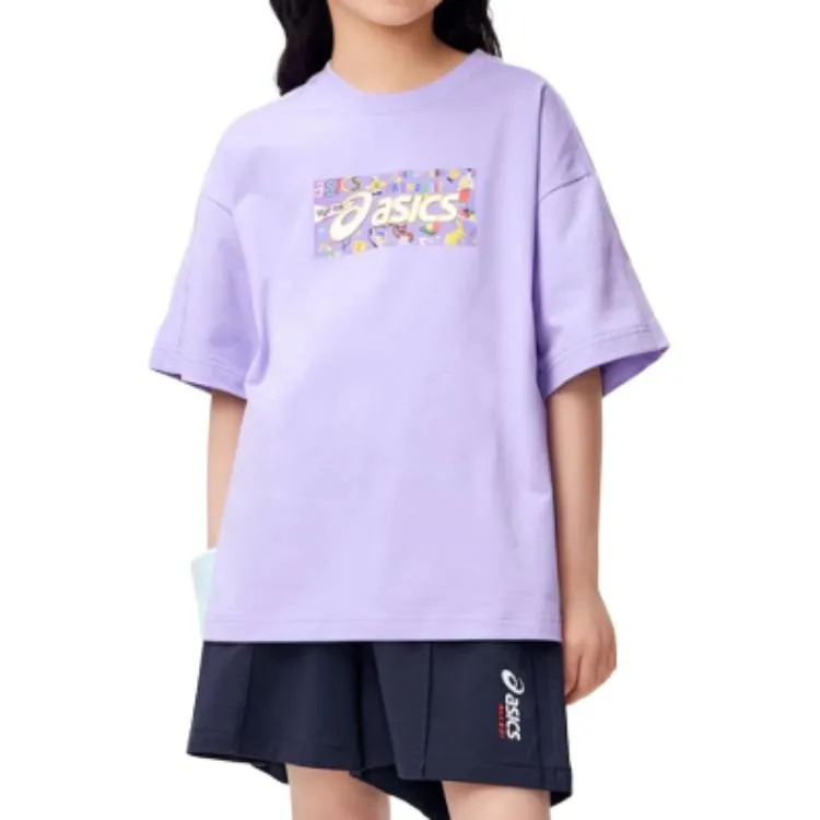 (GS) ASICS Logo Print T-shirt 'Purple' 332241173077-508 sold by KicksCrew product image thumbnail 3