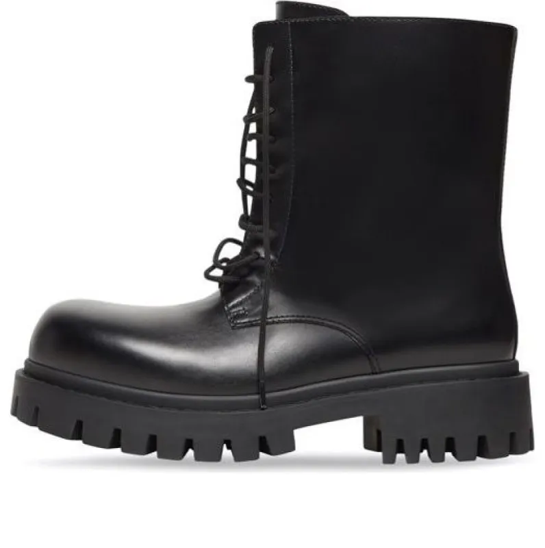 Balenciaga Sergent 20mm Boots 'Black Leather' 701394WBD401000 sold by KicksCrew