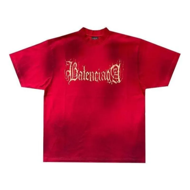 Balenciaga Heavy Metal Logo T-shirt Oversized 'Red' 739784TOVE16400 sold by KicksCrew