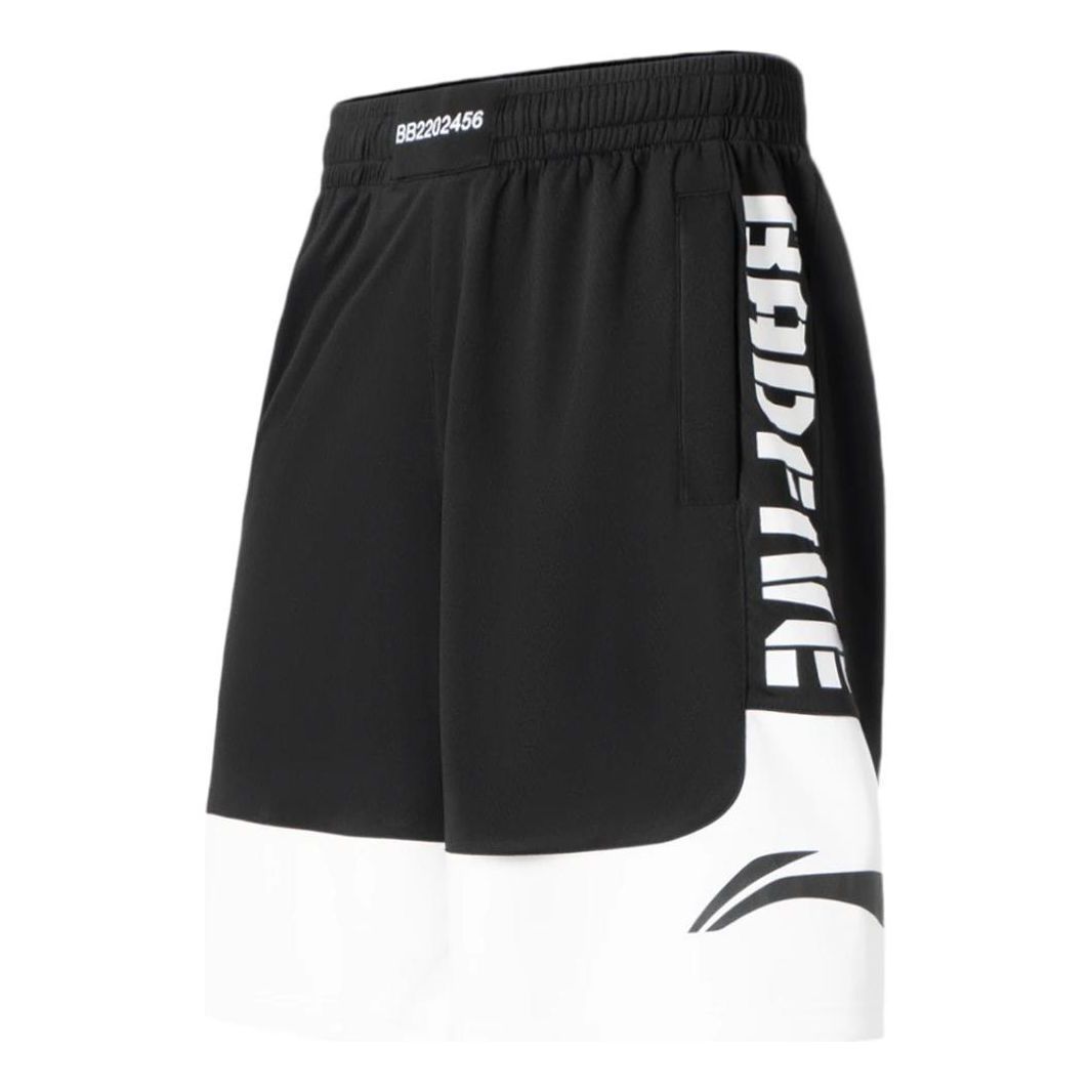 Li-Ning BadFive Logo Basketball Shorts 'Black White' AAPS031-1 sold by KicksCrew