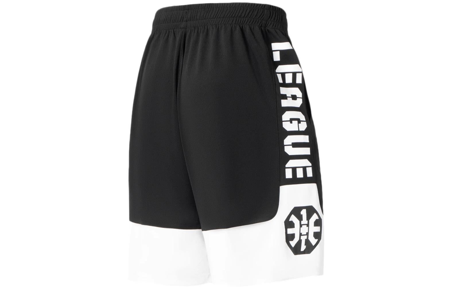Li-Ning BadFive Logo Basketball Shorts 'Black White' AAPS031-1 sold by KicksCrew product image thumbnail 2