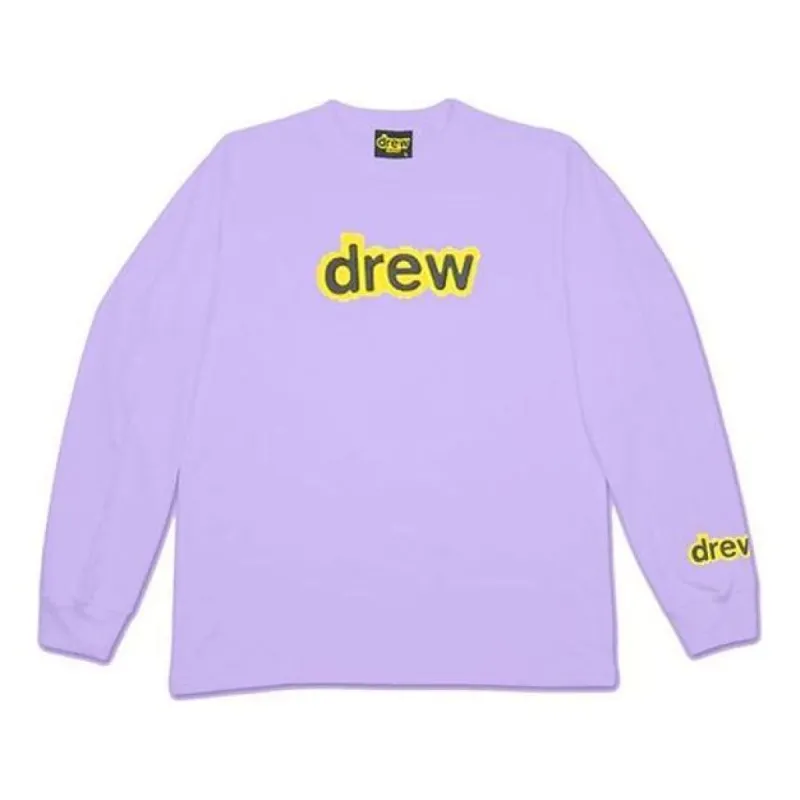 Drew House Logo Crewecnk Long Sleeve T-shirt 'Lavender' DR-SS20-53 sold by KicksCrew