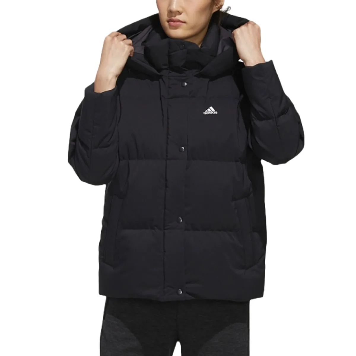 (WMNS) adidas Down Puff Winter Jacket 'Black' EH3985 sold by KicksCrew product image thumbnail 3