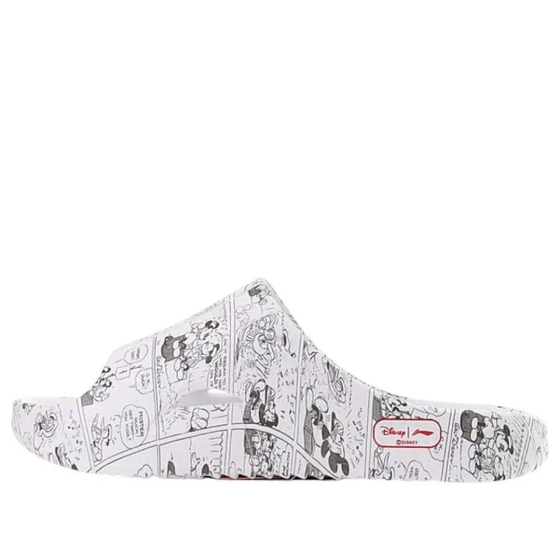 (WMNS) Li-Ning x Disney Mickey Mouse Fashion Slippers 'White Multi' AGAS010-2 sold by KicksCrew