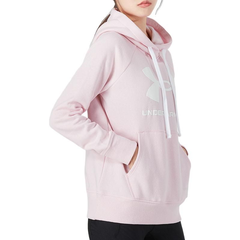 (WMNS) Under Armour Rival Fleece Logo Hoodie 'Light Pink' 1356318-647 sold by KicksCrew product image thumbnail 4